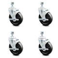 5 inch Hard Rubber Wheel Swivel Caster Set with Brake H541678