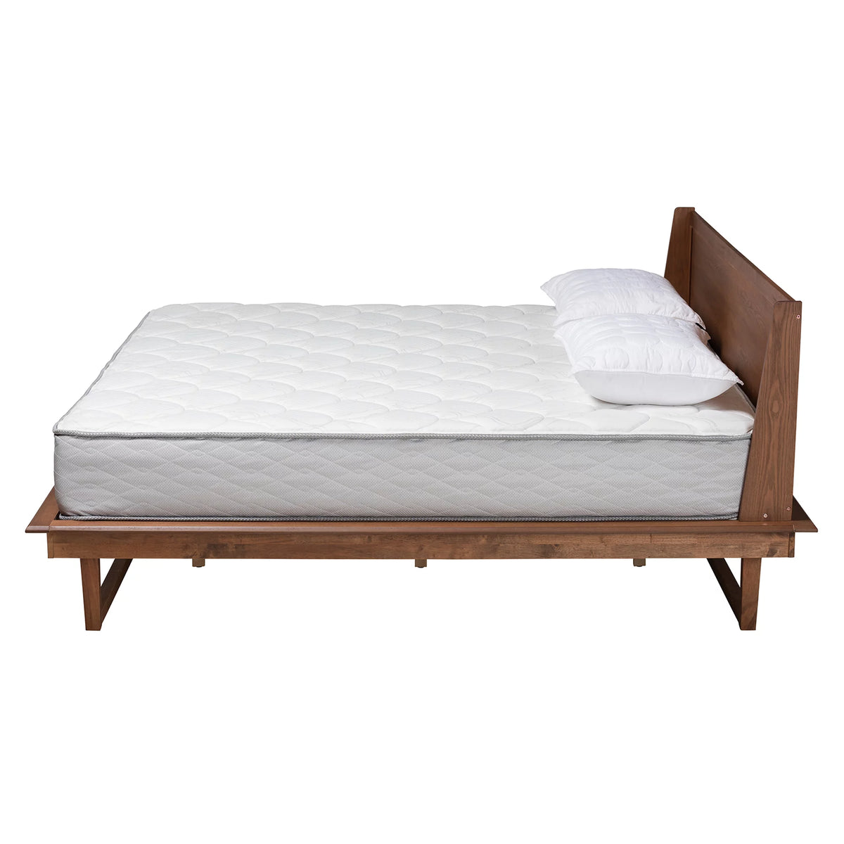 King Size Ash Walnut Finished Wood Platform Bed Q5080