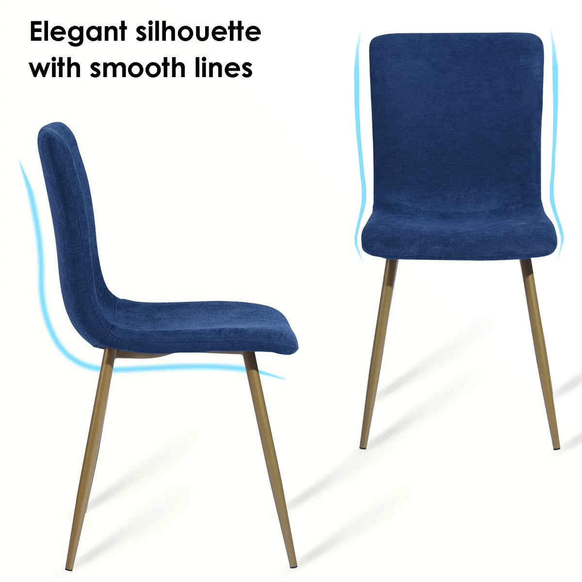 Blue Fabric Dining Chairs Set of 4 D98484