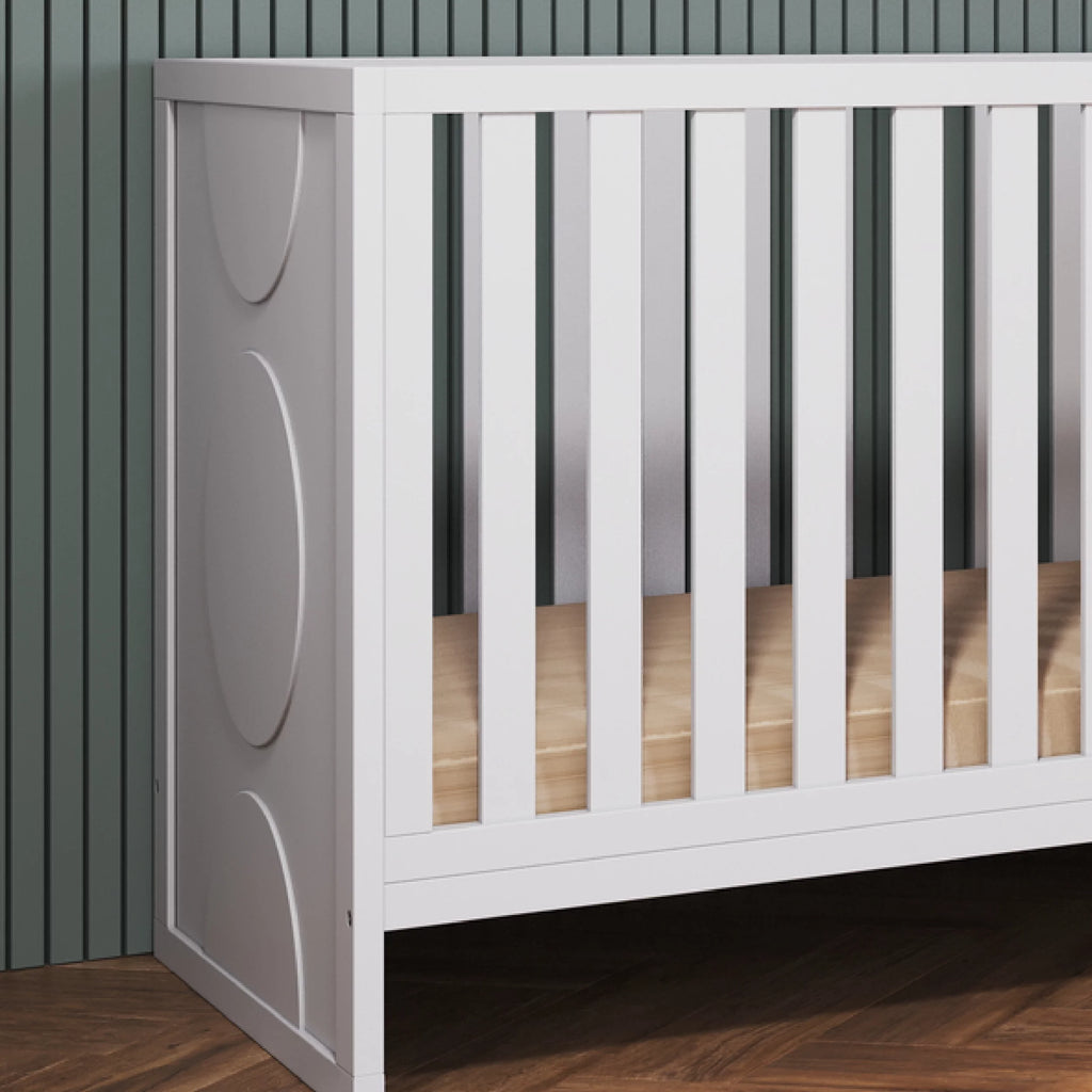 3-Piece Convertible Crib Dresser and Chest Nursery Set Matte White Q167