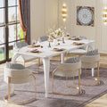 63" Sintered Stone White Marble Dining Table G599916