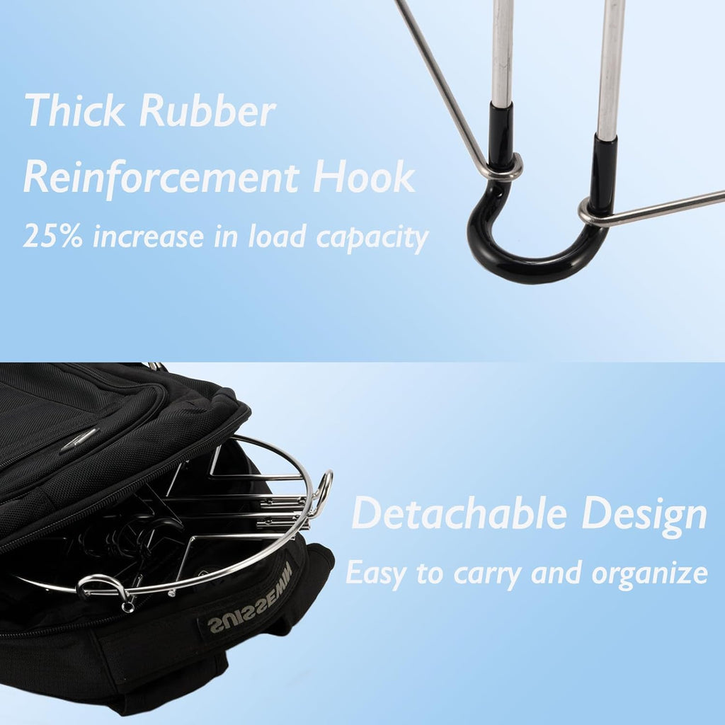 9'' Diameter 6'' Tall Stainless Steel Countertop Stand with Hooks K9758