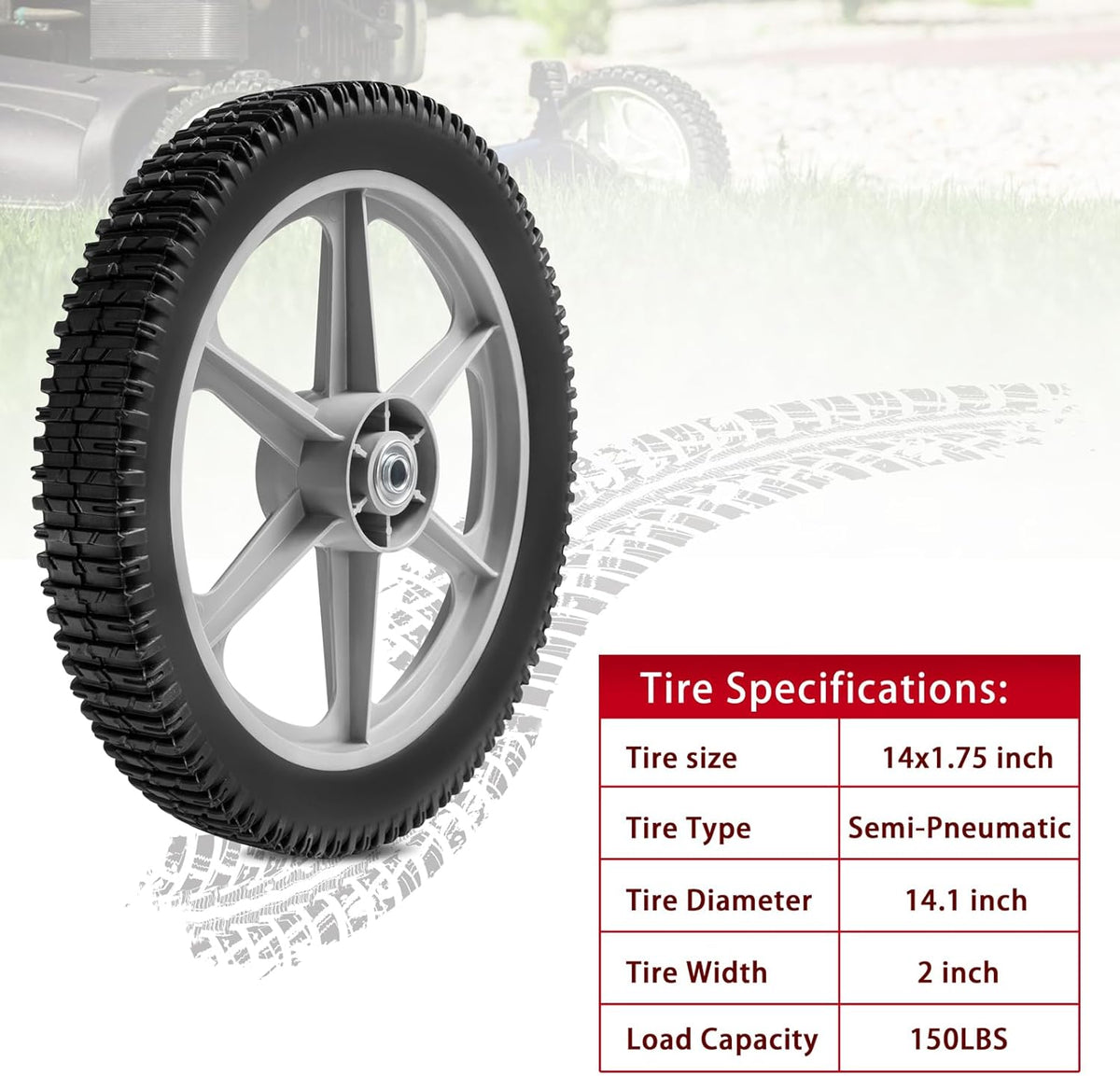 14 x 1.75" Spoked Plastic Wheel and Tire 2Pack N2279