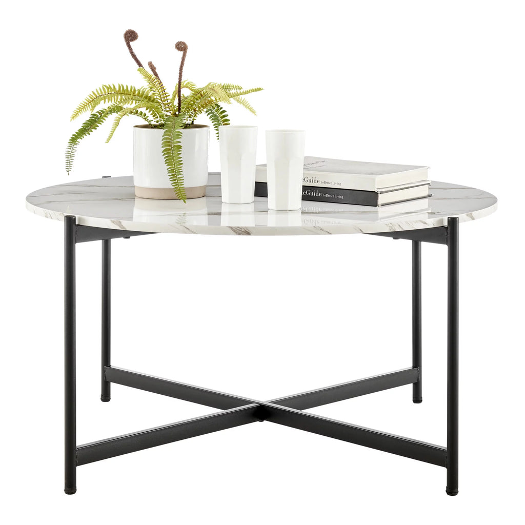 Round Marble Finish Coffee Table G306