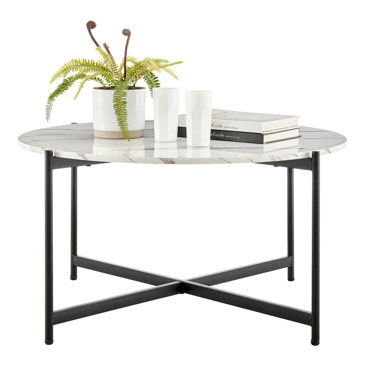 Round Marble Finish Coffee Table G306