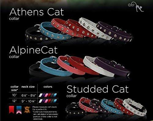 Purple Leather Cat Collar with Safety Elastic Stretch E4314