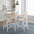 Light Oak White Wood Counter Height Dining Table Y3734