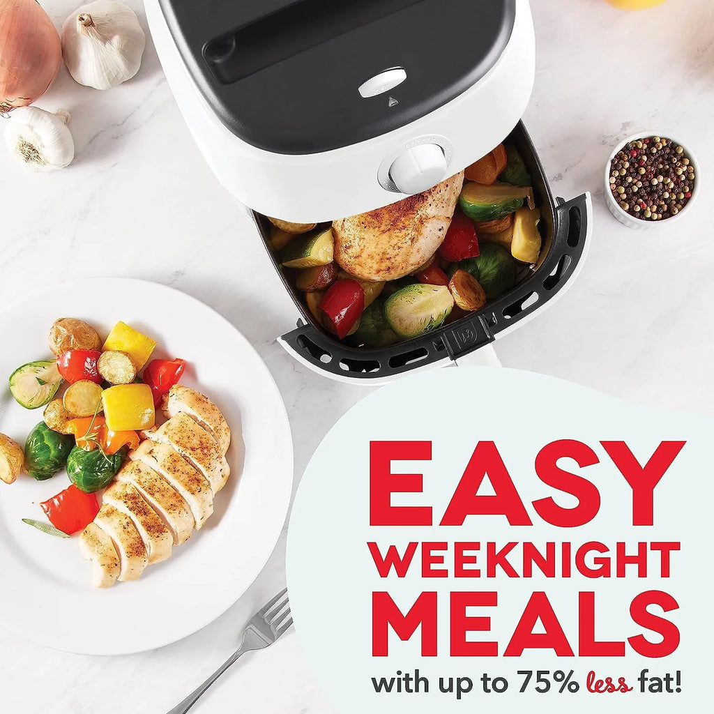 White 2.6Qt Electric Air Fryer Oven Cooker with Non Stick Fry Basket T44176