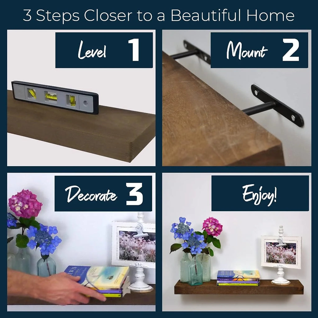 24" x 6" Walnut Floating Shelf F879