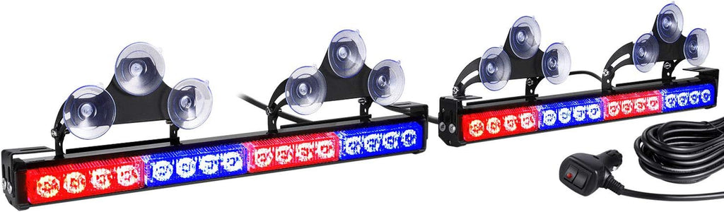 2 in 1 Blue LED Traffic Advisor Strobe Light Bar Pack of 2 P700971