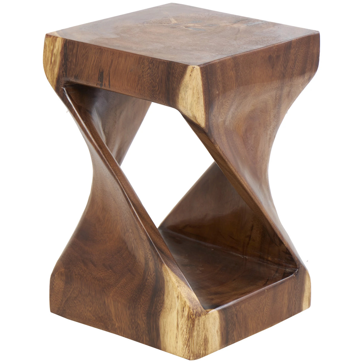 12" x 18" Brown Suar Wood Handmade Accent Table N460068
