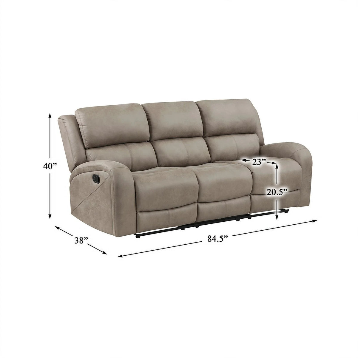 Brown Microfiber Double Reclining Sofa K404677