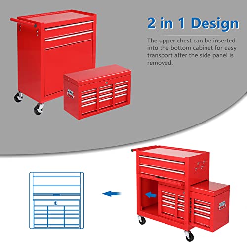 5-Drawer Rolling Tool Chest with Lockable Wheels W35556