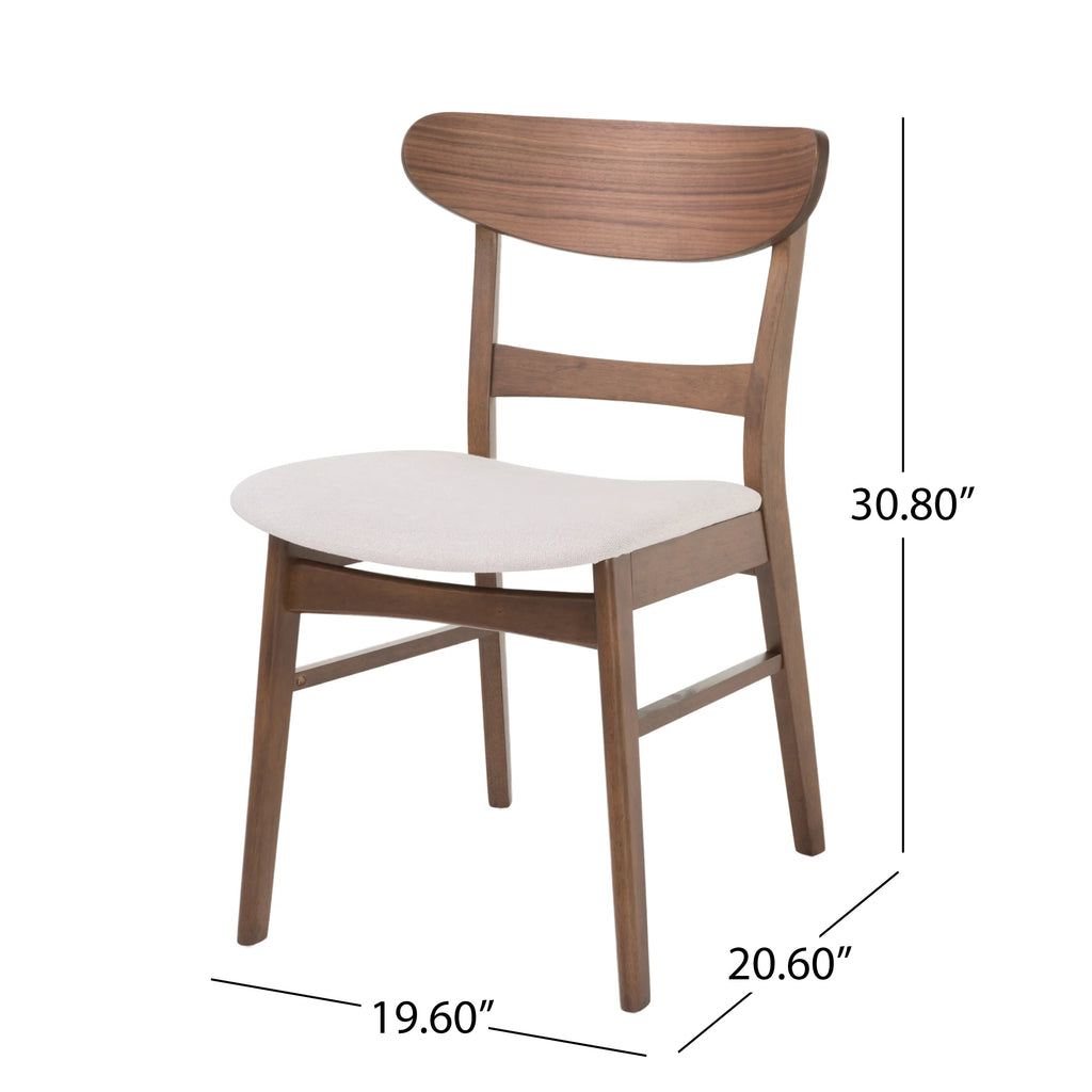 Set of 4 Light Beige Fabric Dining Chairs Z41040