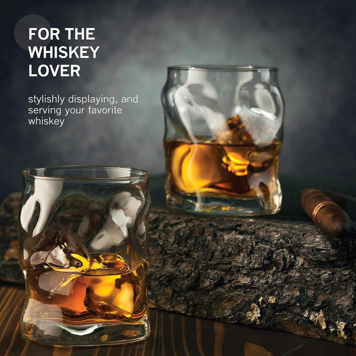 Set Of 4 14¼-Ounce Whiskey Glass Cocktail Glasses Z89801