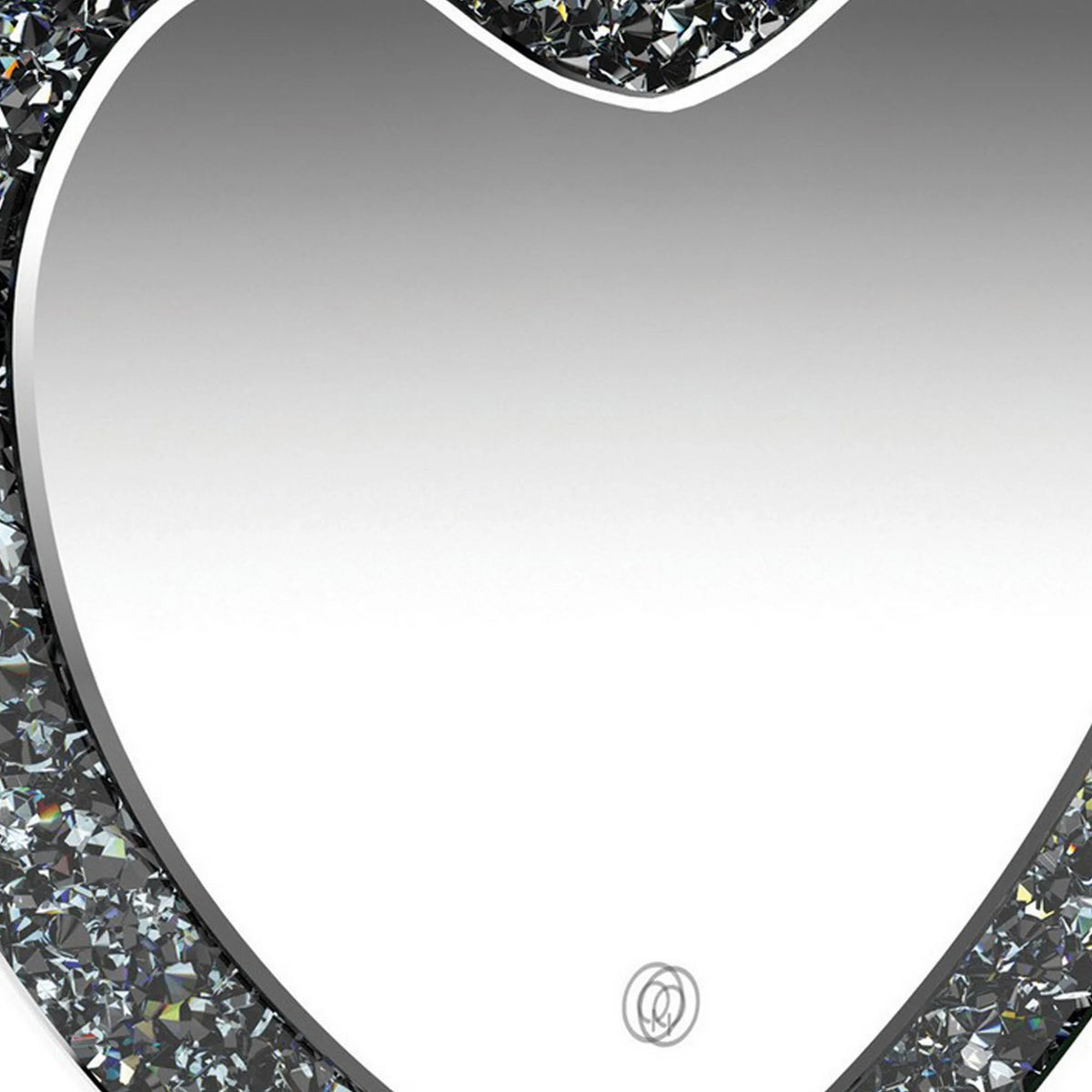 20 Inch Heart Crystal Trim Glass Vanity Mirror O6114