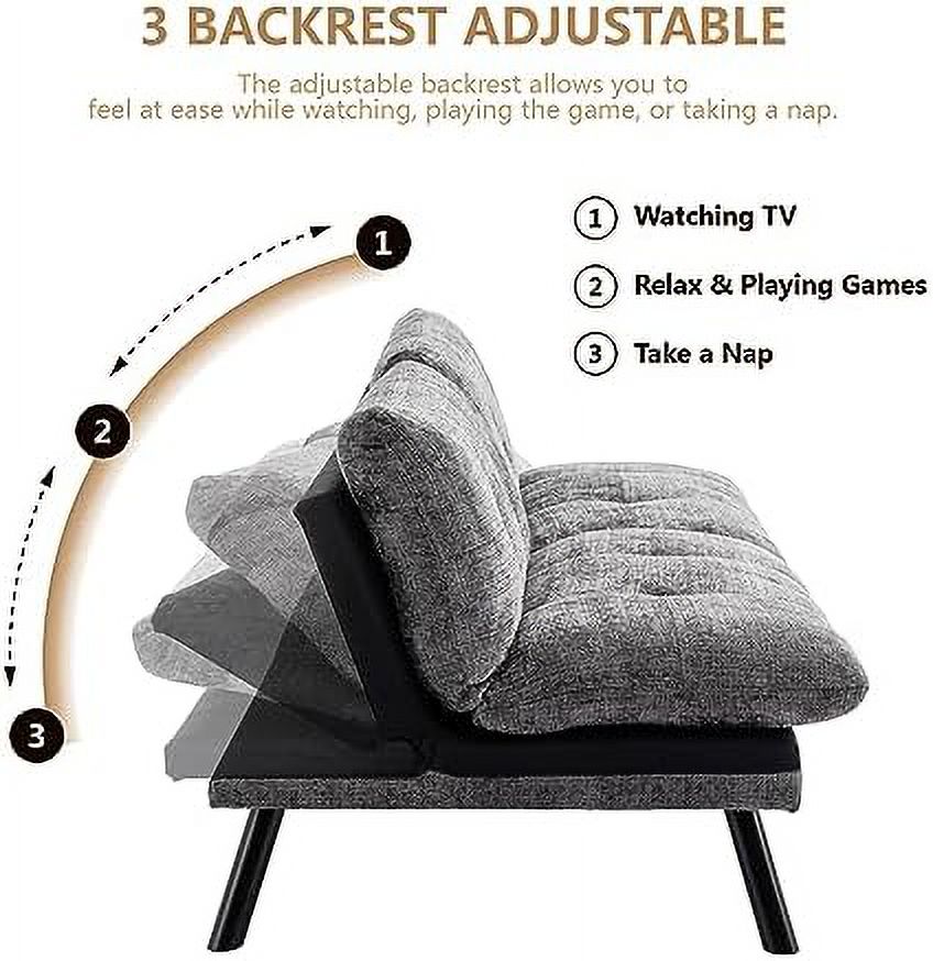 Black Velvet Convertible Sofa Bed T20635