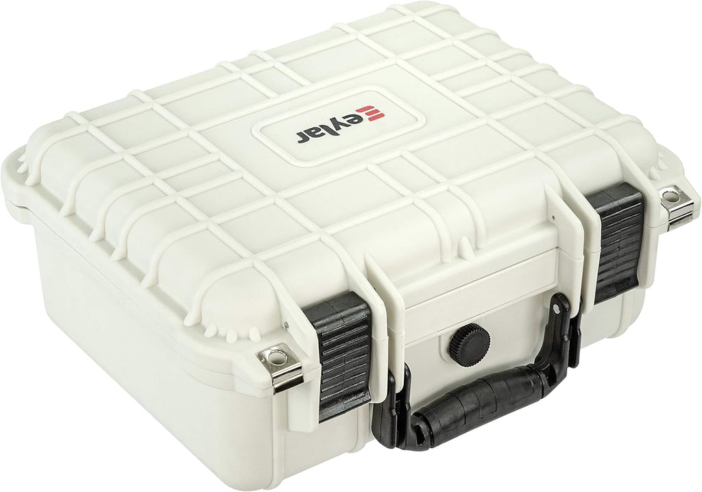 Water & Shock Proof Hard Camera Case with Foam TSA Approved Polar White O5453