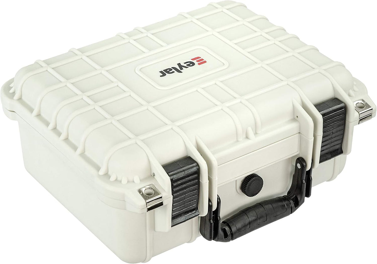 Water & Shock Proof Hard Camera Case with Foam TSA Approved Polar White O5453