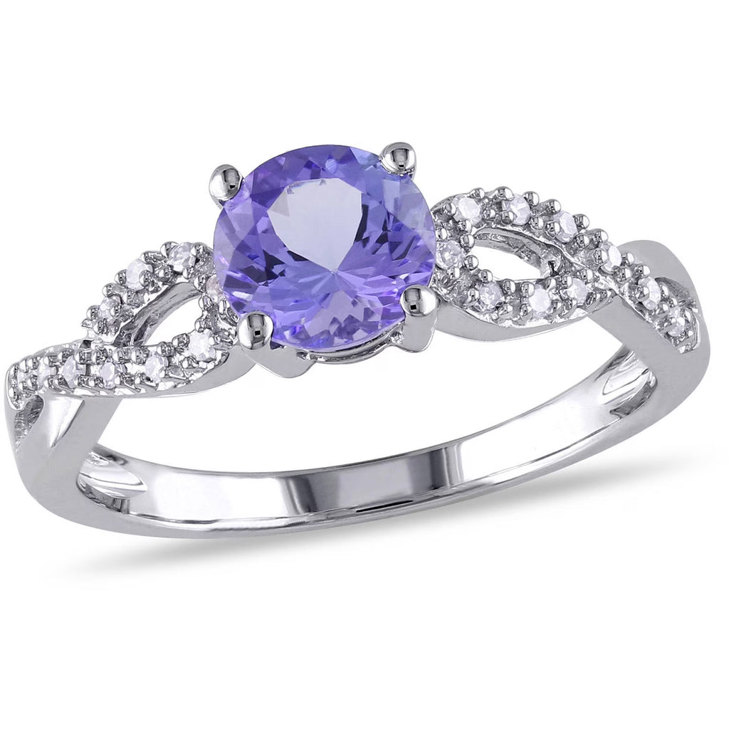 10kt White Gold Tanzanite Diamond Engagement Ring C16186