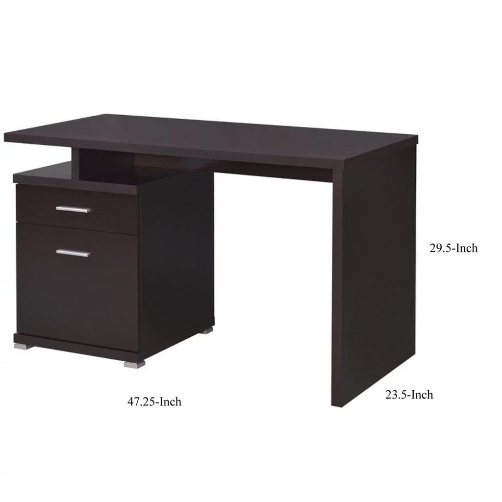 2-drawer Office Desk with Cabinet Cappuccino F530