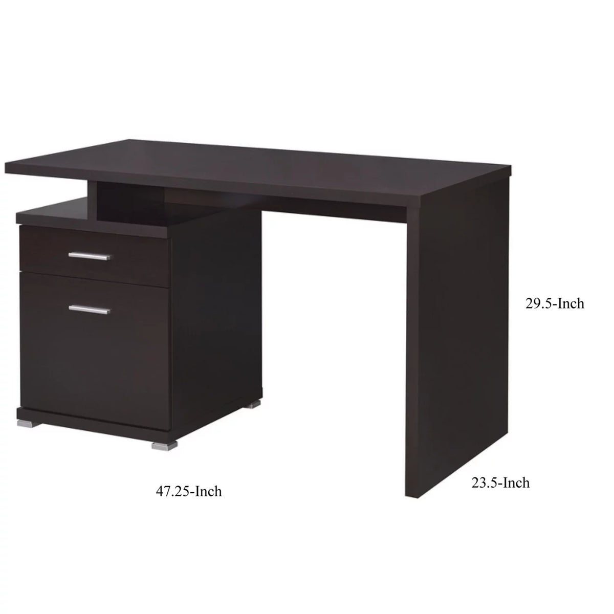 2-drawer Office Desk with Cabinet Cappuccino F530