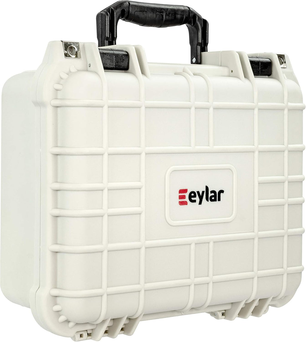 Water & Shock Proof Hard Camera Case with Foam TSA Approved Polar White O5453