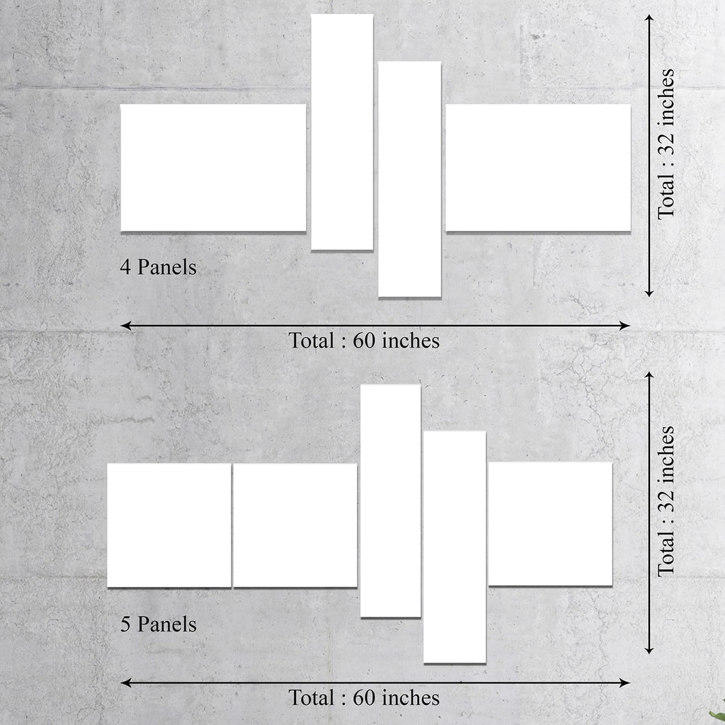 Brown 60 in. x 32 in. 4 Panels Canvas Print T2558