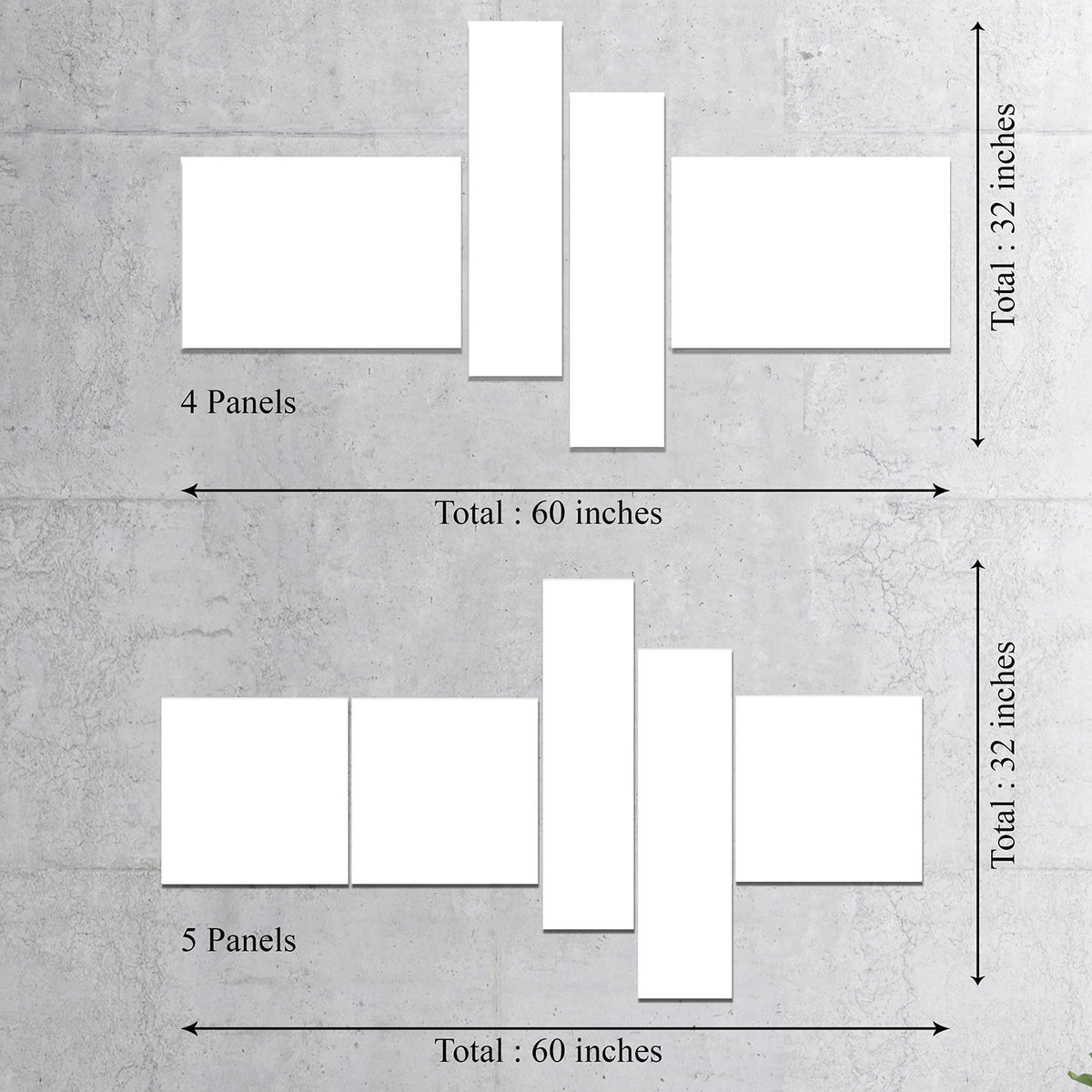 Brown 60 in. x 32 in. 4 Panels Canvas Print T2558