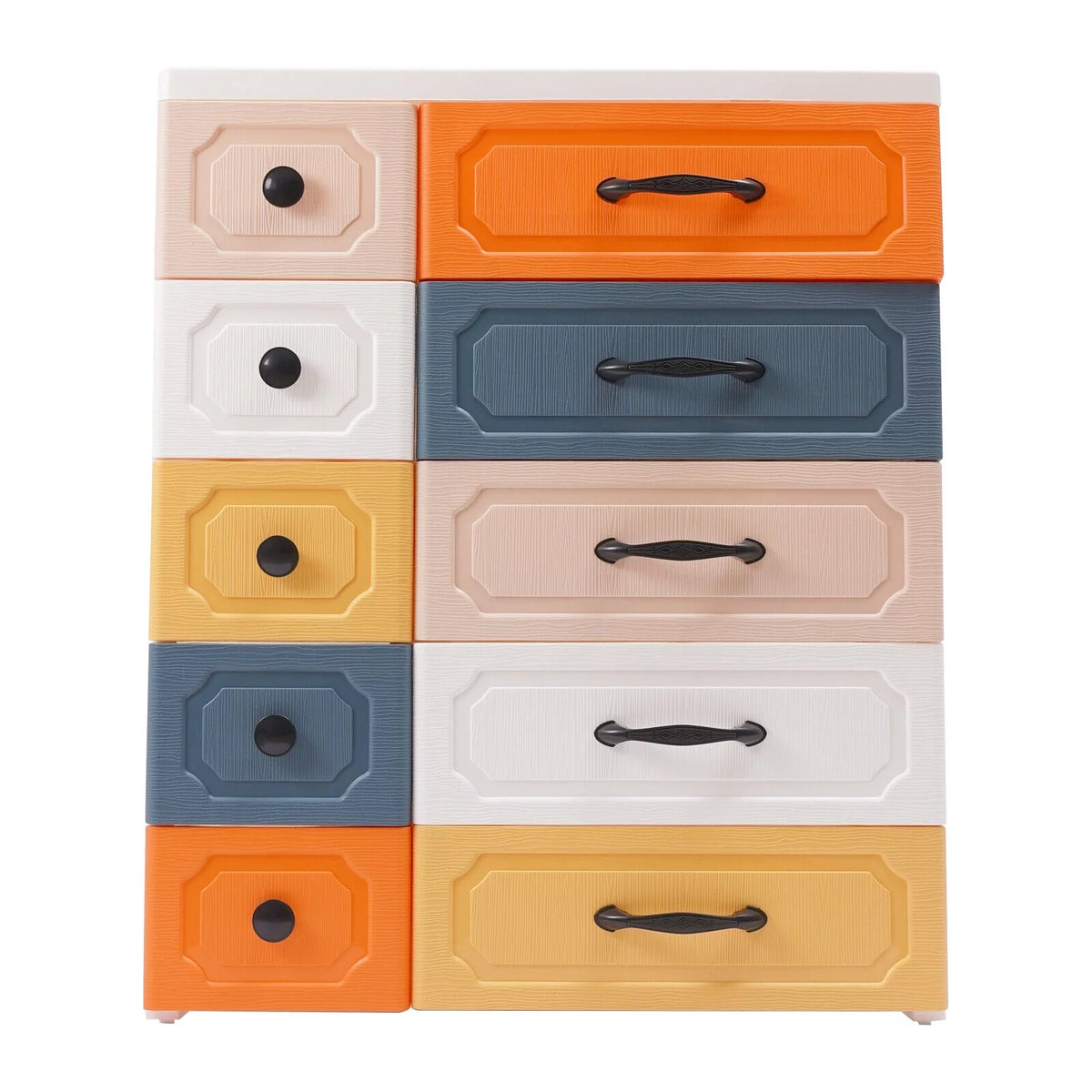 5-Layers Colorful Plastic Storage Cabinet with 4 Pulleys D2874