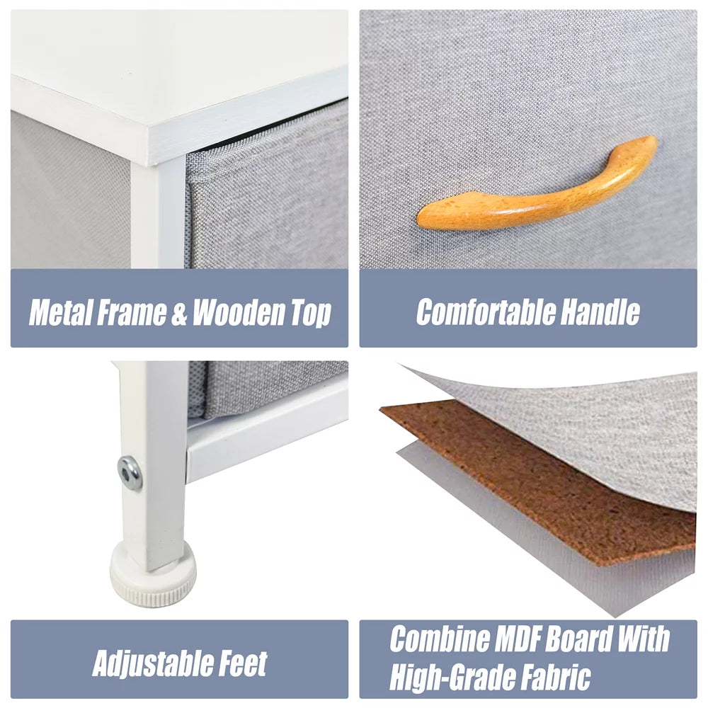 5 Drawer Dresser with Wooden Handle J462