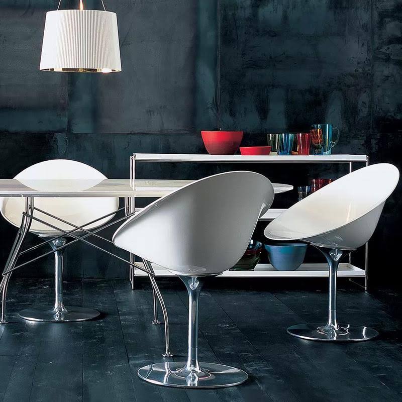 Glossy White Swivel Armchair A90855