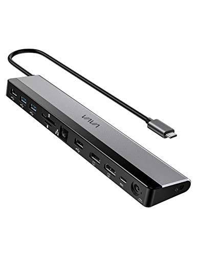 USB C Docking Station, 12-in-1 Type C Hub with Dual 4K HDMI Ports, RJ45 Ethernet, 4 USB Ports, SD/TF Cards Reader, PD USB-C Charging Port, Audio K473923