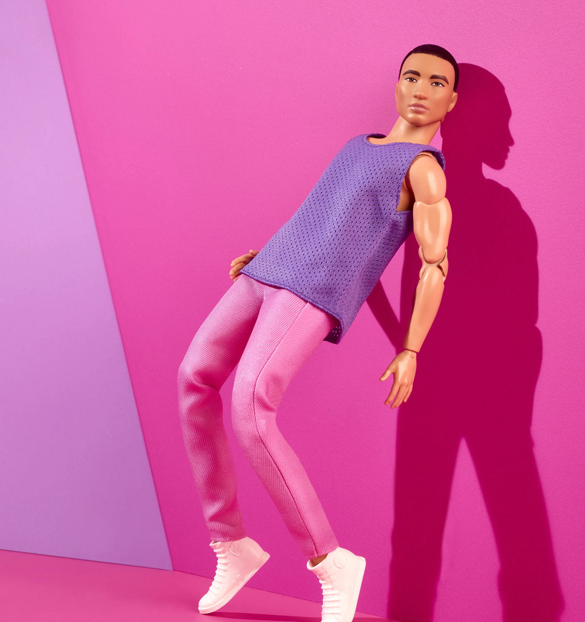 Fashion Doll with Purple Mesh Top and Pink Pants P61884