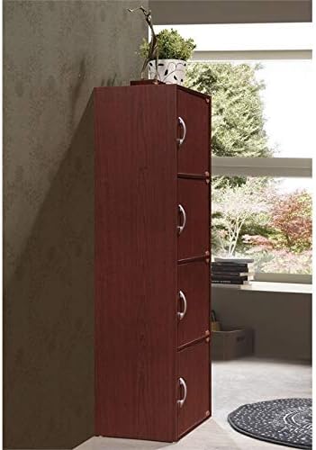 4 Shelf 4 Door Bookcase in Mahogany O340