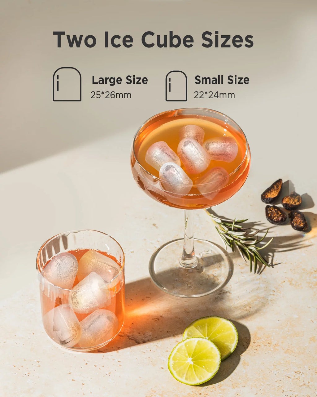 Countertop Ice Maker Machine with Handle, 9pcs/6min, 26lbs/24h, Silver I95258