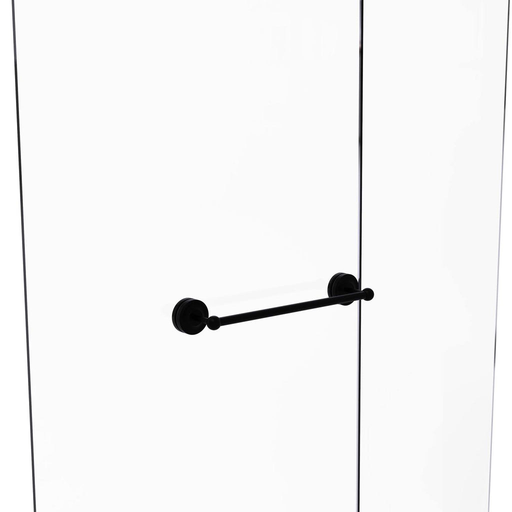 Matte Black 18 inch Shower Door Towel Bar O287866