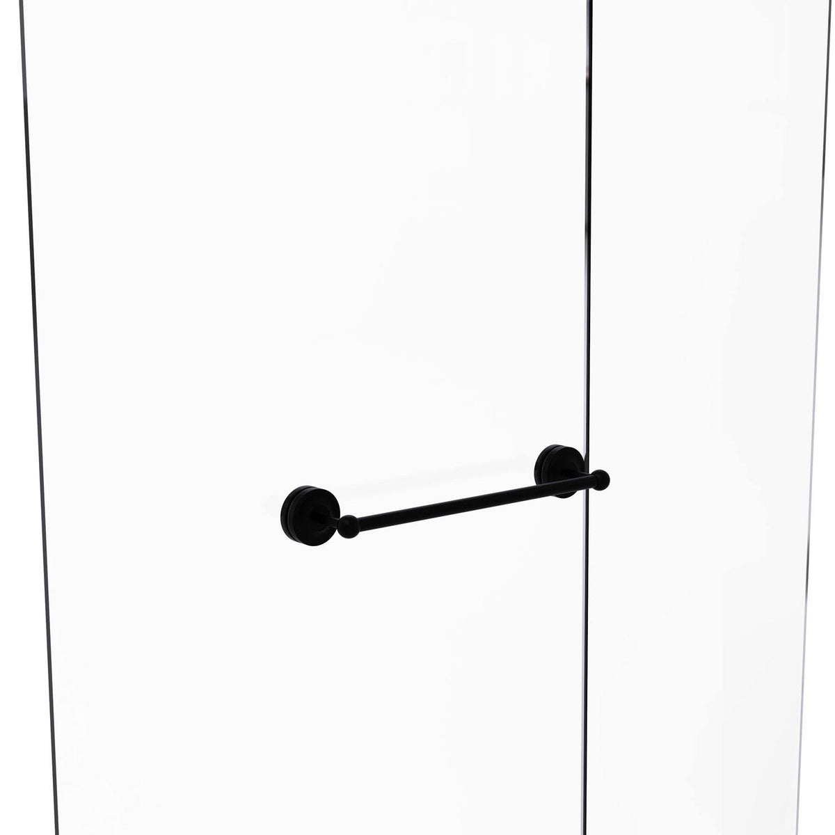 Matte Black 18 inch Shower Door Towel Bar O287866