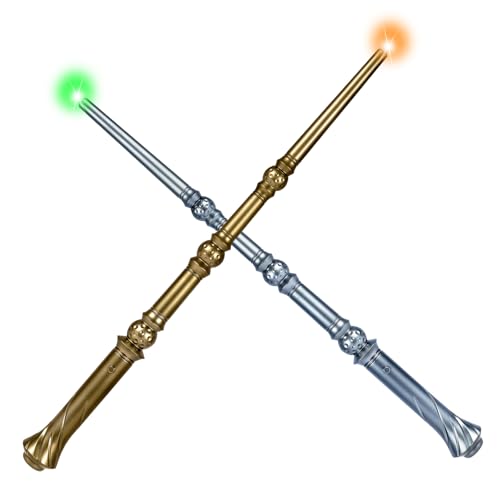Light Up Magic Wand with Sounds, 2 Pack, Black & Brown G384