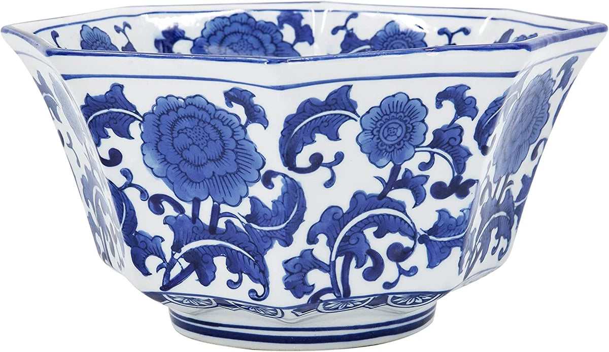 Blue and White Porcelain Bowl, 11" x 11" x 6" E677