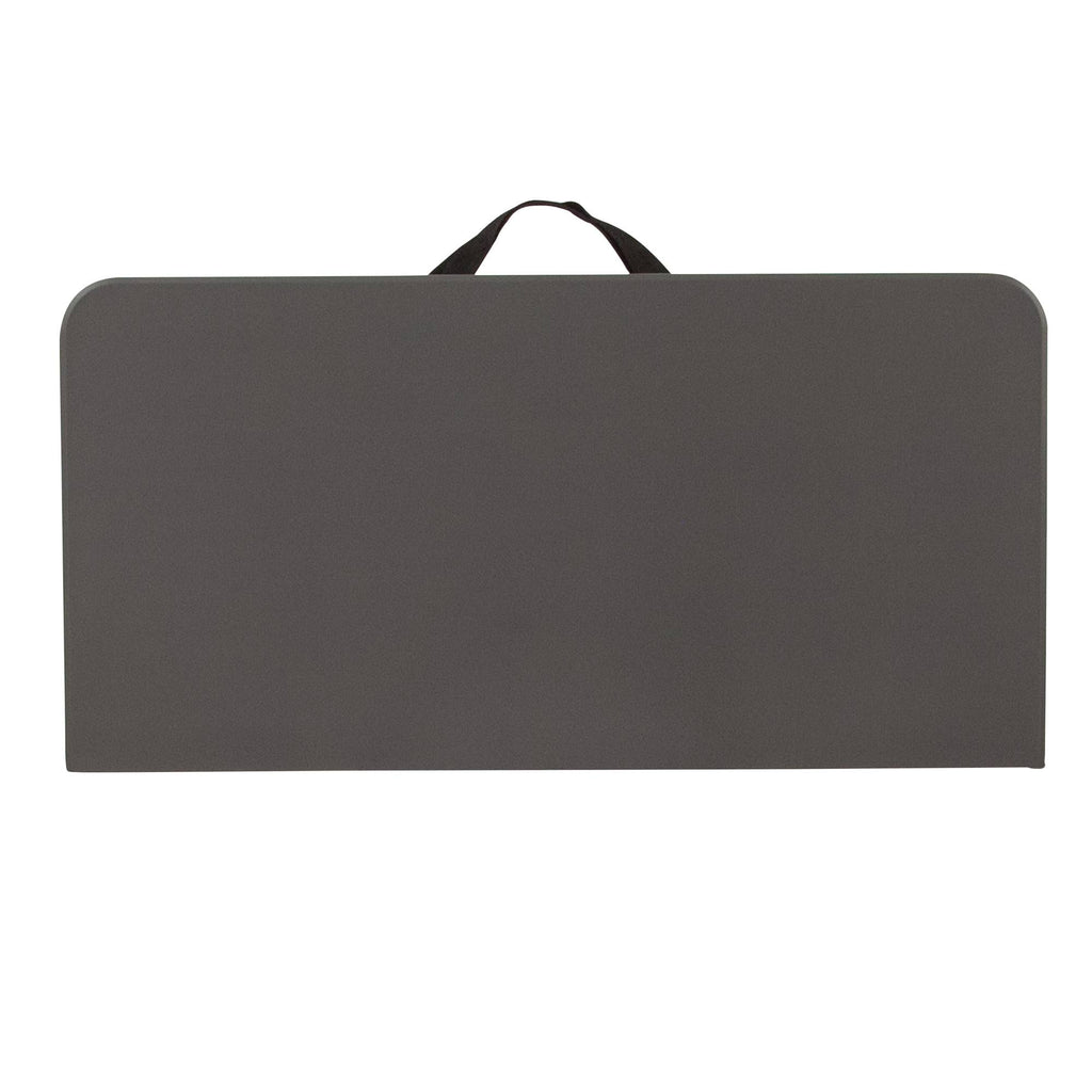 Dark Gray Plastic Folding Table with Carrying Handle R4462