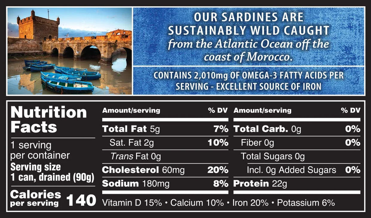 Natural Skinless Boneless Sardines in Water, 4.37 oz Cans (Pack of 12) N1567