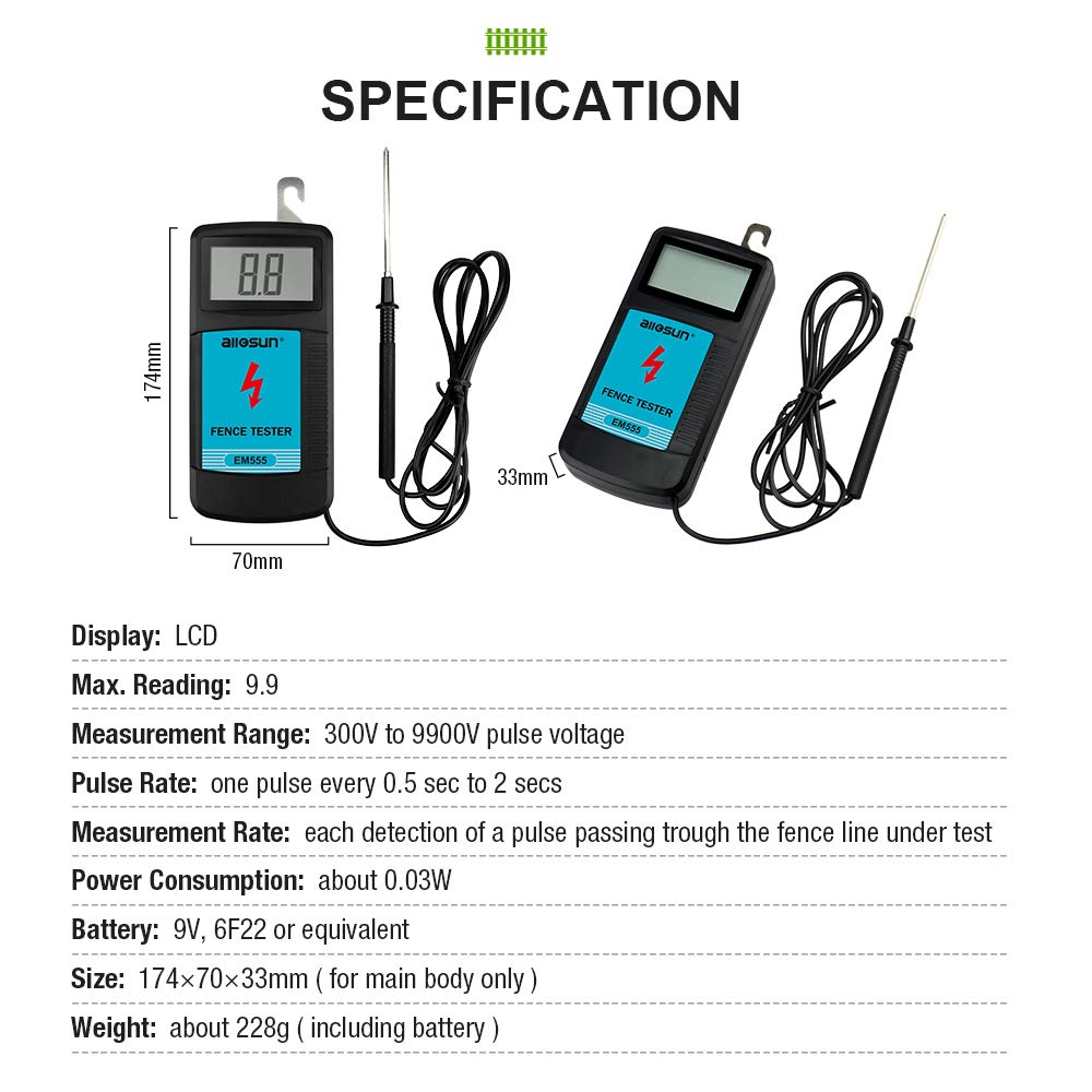 Digital Electrical Fence Voltage Tester 300-9900V L798278