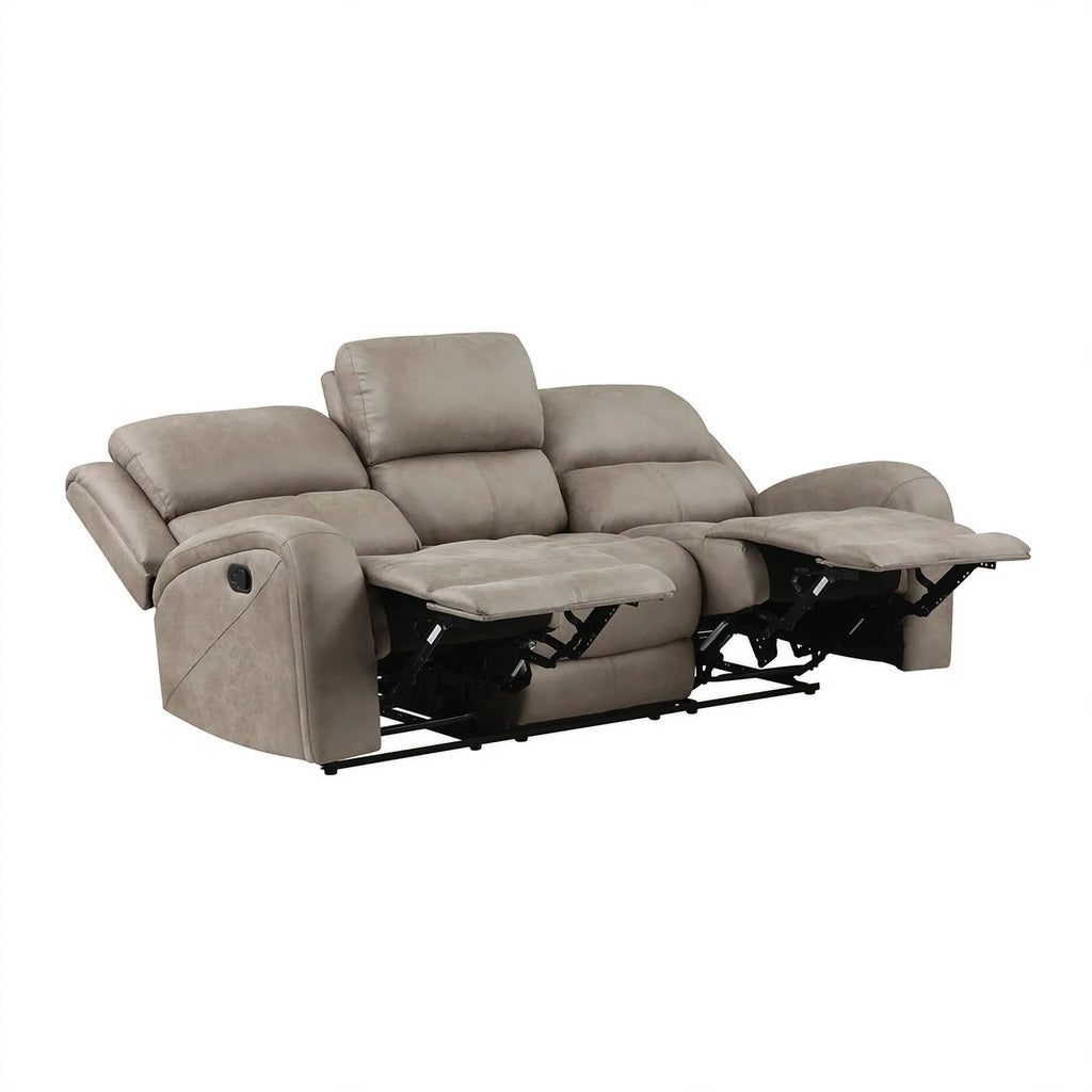 Brown Microfiber Double Reclining Sofa K404677