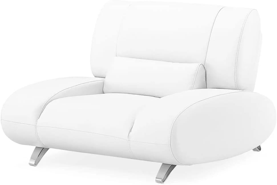 White Microfiber Leather Chair Q356663