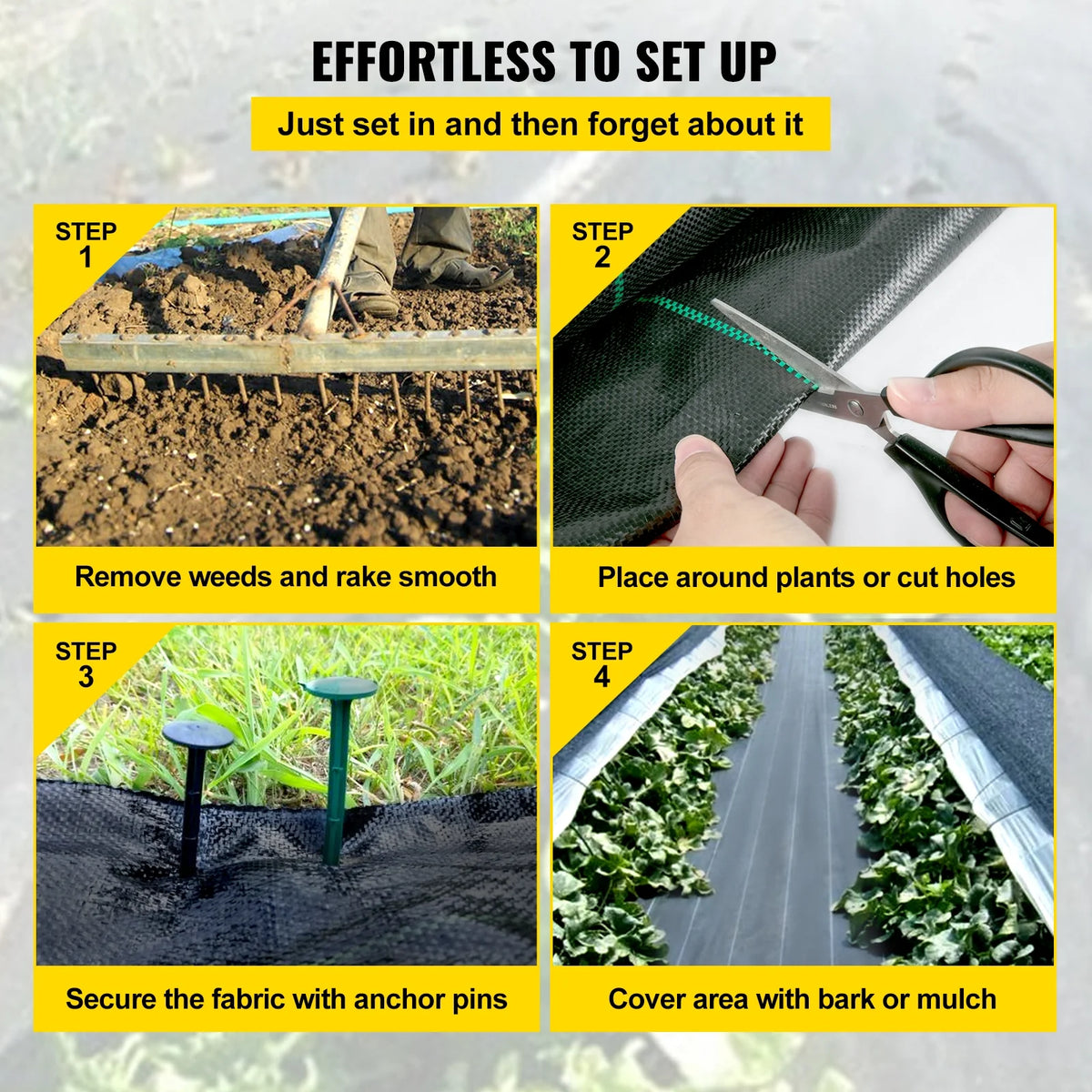 3 x 50 Weed Barrier Landscape Fabric S924664