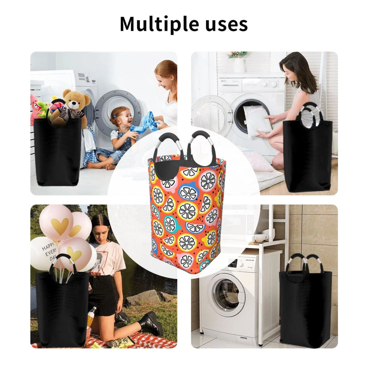 Collapsible Laundry Basket with Handles Q8571