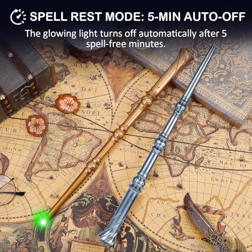 Light Up Magic Wand with Sounds, 2 Pack, Black & Brown G384