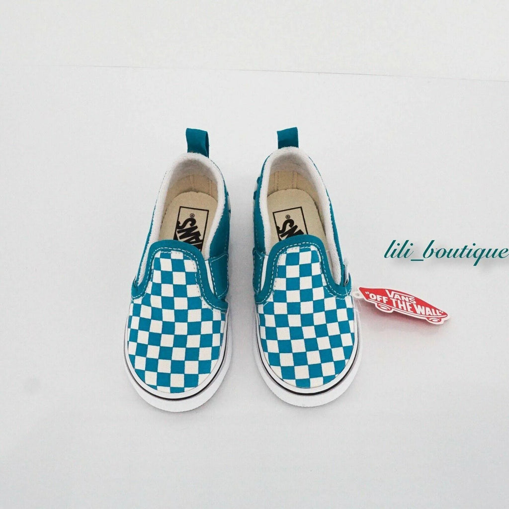 Checkerboard Slip-On V (Caribbean Sea/True White) Q355