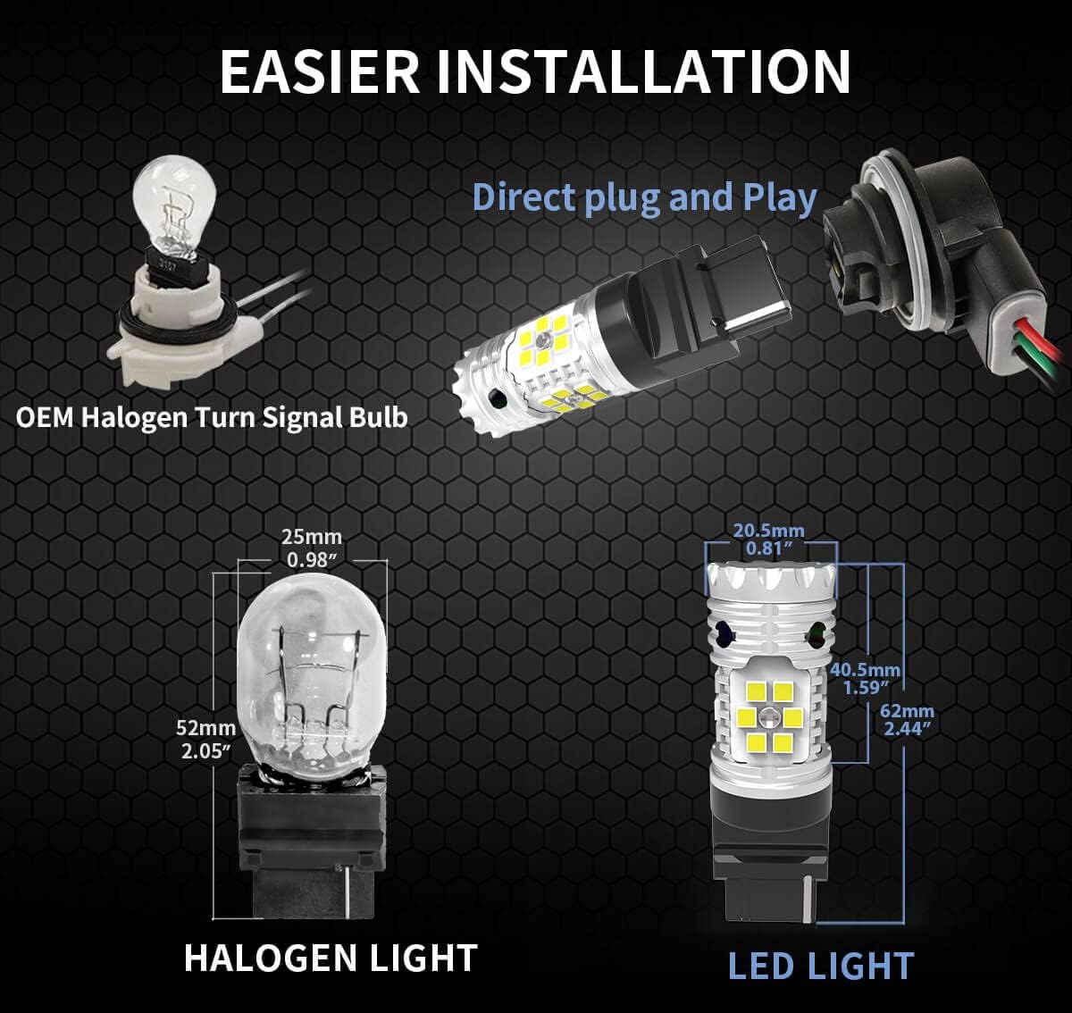 LED Bulb Backup Reverse Light Xenon White 1600LM Pack of 2 L85104